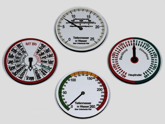 World War II U-Boat Submarine Gauge Coaster Set